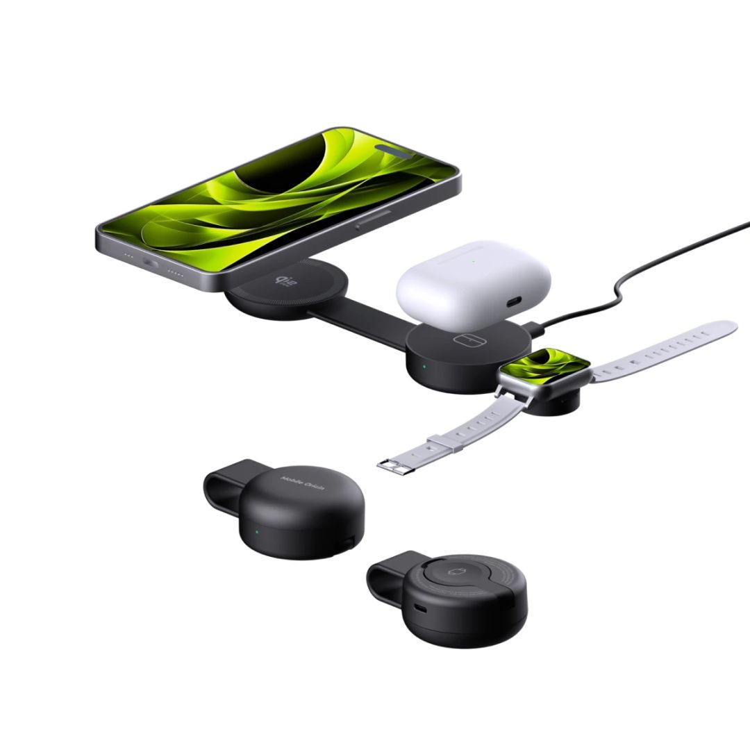 Mobile Origin 3in1 Qi2 Foldable Magnetic Pad 25W PW34 Black