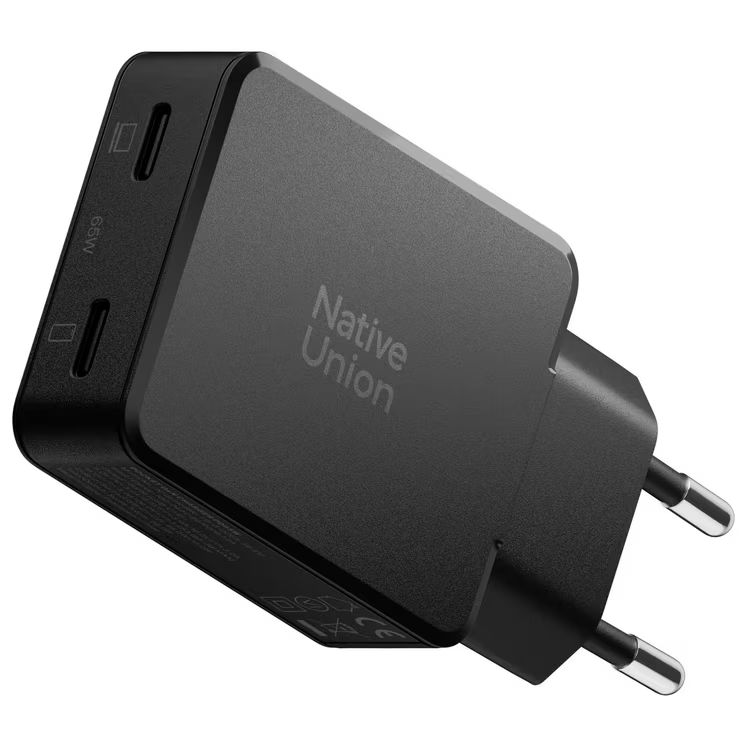 Native Union Pocket GaN Charger 2xUSB-C PD 65W Black