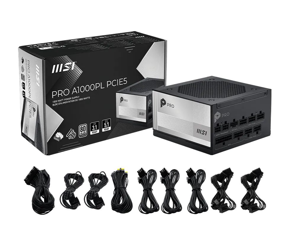 Msi 1000W 80+ Platinum PRO A1000PL PCIE5