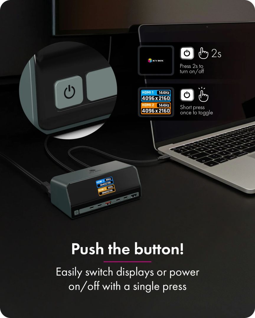 Raidsonic Heart Dock 2300 11-in-1 DockingStation with dual video output and LCD display