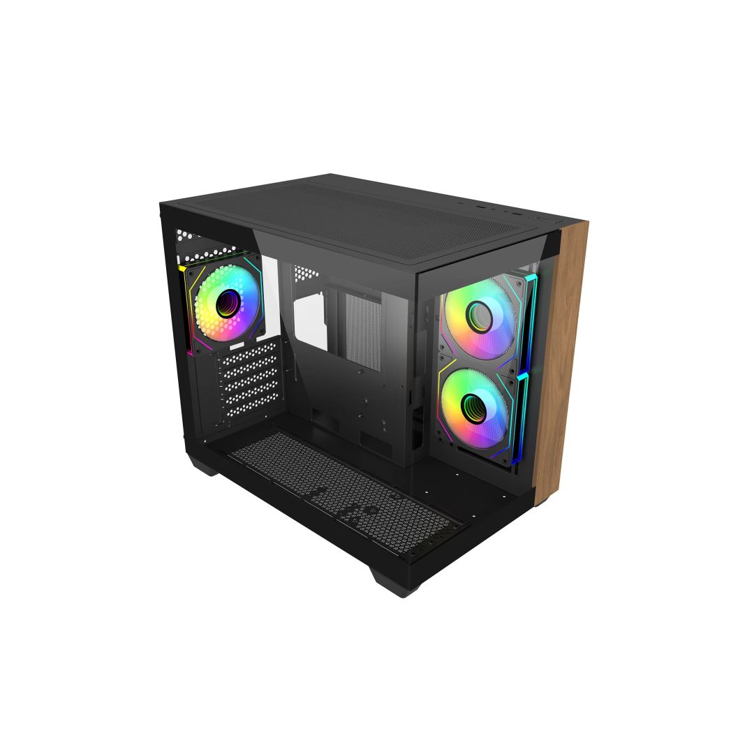 Cooler Master Elite 481 Wood Tempered Glass Black