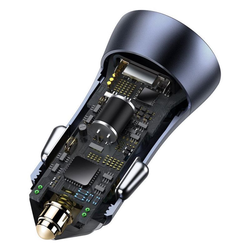 Baseus Baseus USB-A+USB-C Car Charger 40W Grey
