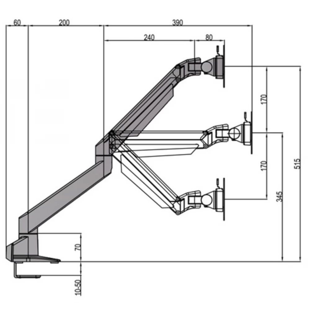 Multibrackets M VESA Gas Lift Arm Single 15