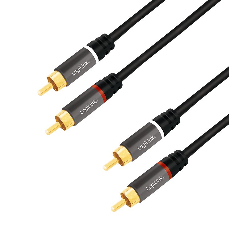 Logilink Audio cable 2x RCA/M to 2x RCA/M metal 0,5m Black