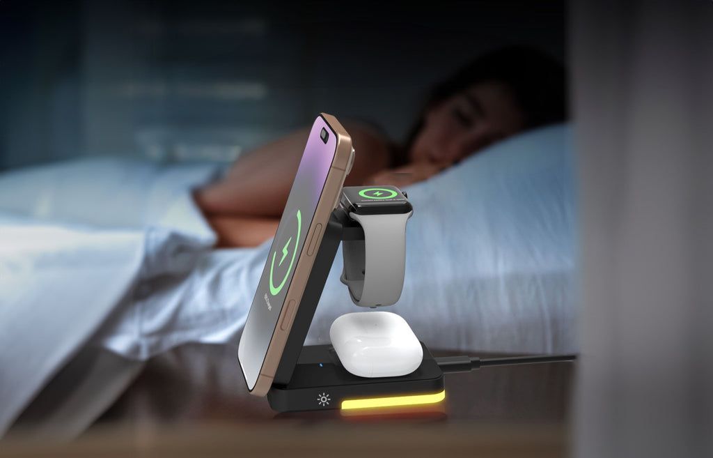 Mobile Origin 3in1 Foldable Charging Stand with light  PW28 Black