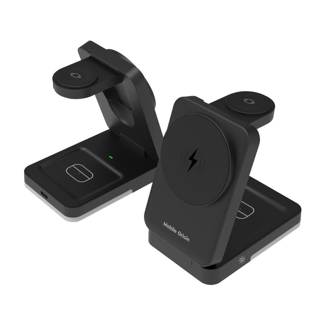 Mobile Origin 3in1 Foldable Charging Stand with light  PW28 Black