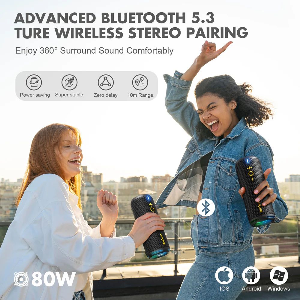 W-King D320 Bluetooth Speaker Black