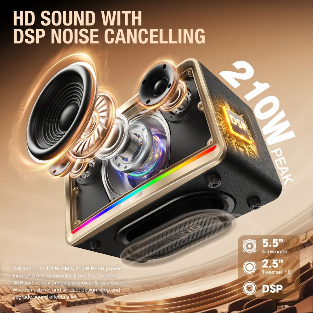 W-King H330 Bluetooth Speaker Black
