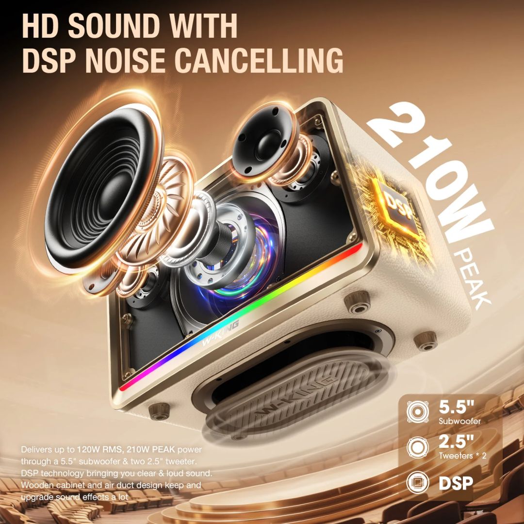 W-King H330 Bluetooth Speaker Cream