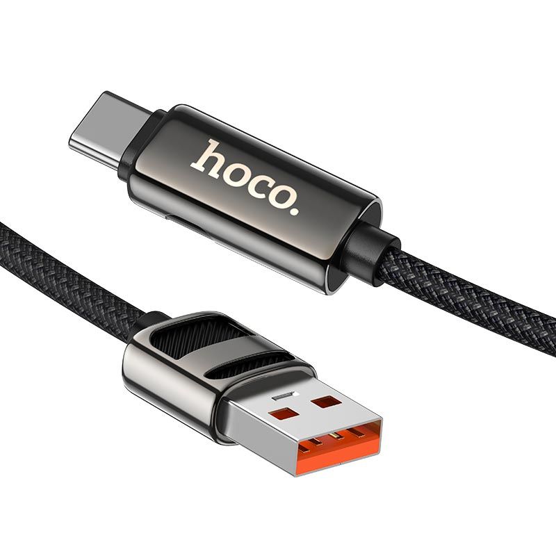 Hoco U137 USB-A to USB-C 66W charging data cable with display 1,2m Black