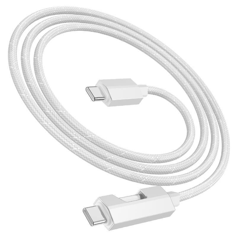 Hoco U137 USB-C to USB-C charging data cable with display 1,2m White
