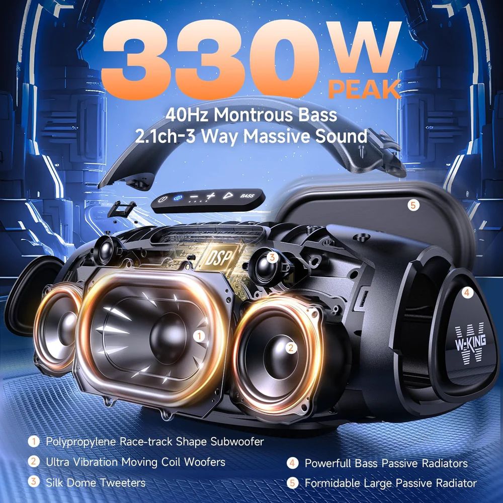 W-King X20 Bluetooth Speaker Black