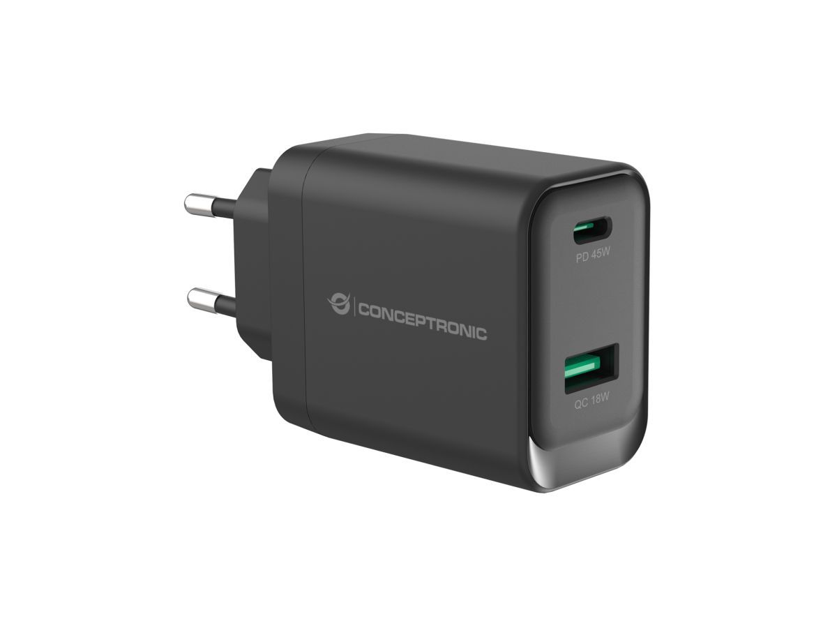 Conceptronic  ALTHEA20B45 2-Port 45W GaN USB PD Charger
