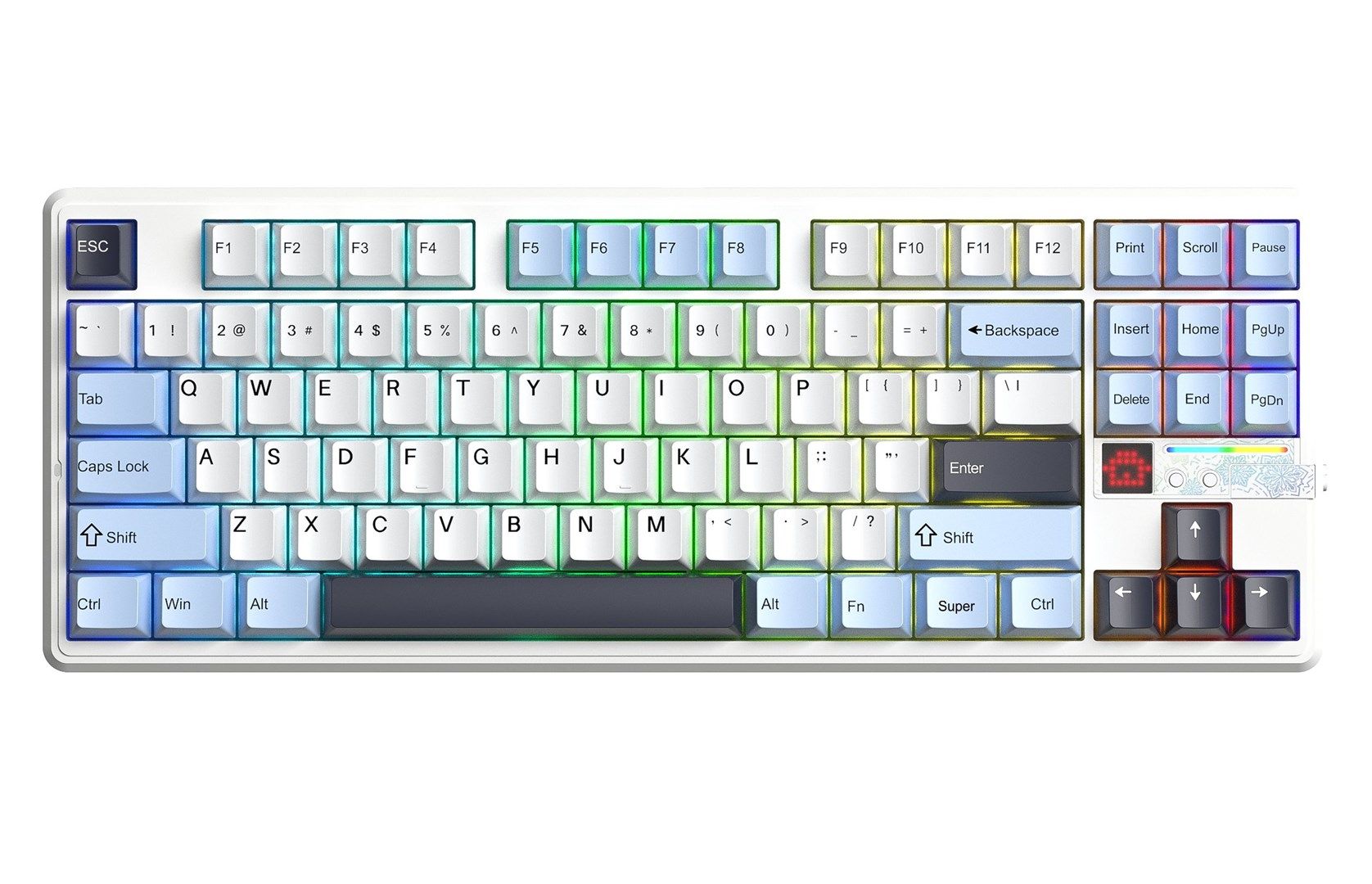 Aula F87 Pro V2 Gasket Gaming Wireless Bluetooth Mechanical Keyboard White/Blue US