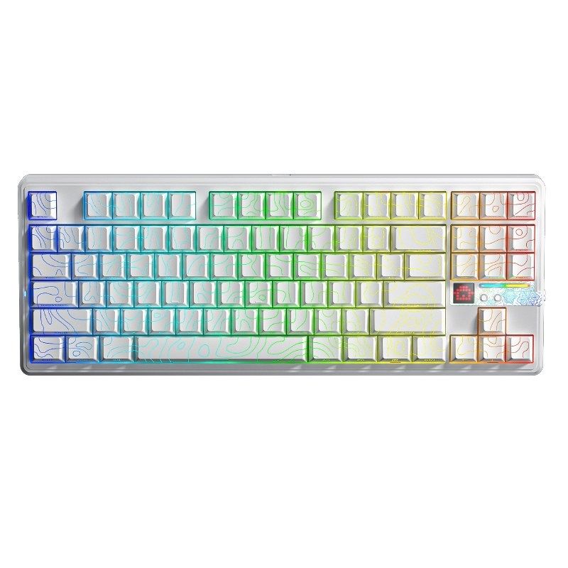 Aula F87 Pro V2 Gasket Gaming Wireless Bluetooth Mechanical Keyboard White US
