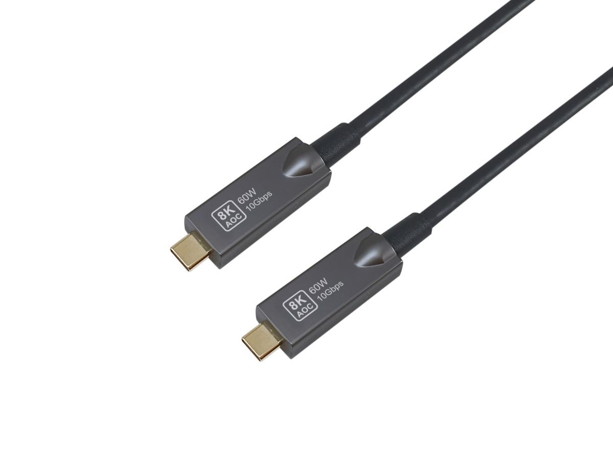 EQuip USB-C to C USB 3.2 Gen 2 10Gbps PD 60W 8K 60Hz Active Optical Cable 5m Black