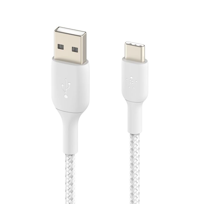 Belkin BoostCharge  Braided USB-C to USB-A Cable 1m White