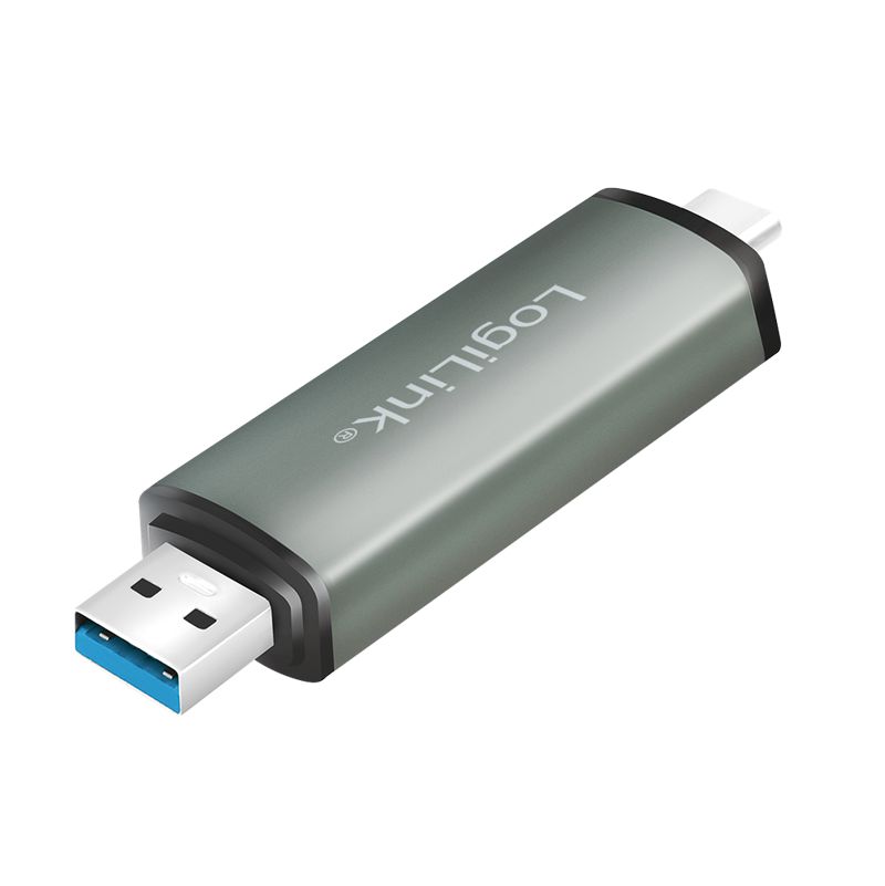 Logilink USB 3.2 Gen1 for SD and microSD Card Aluminum Case Card Reader Silver