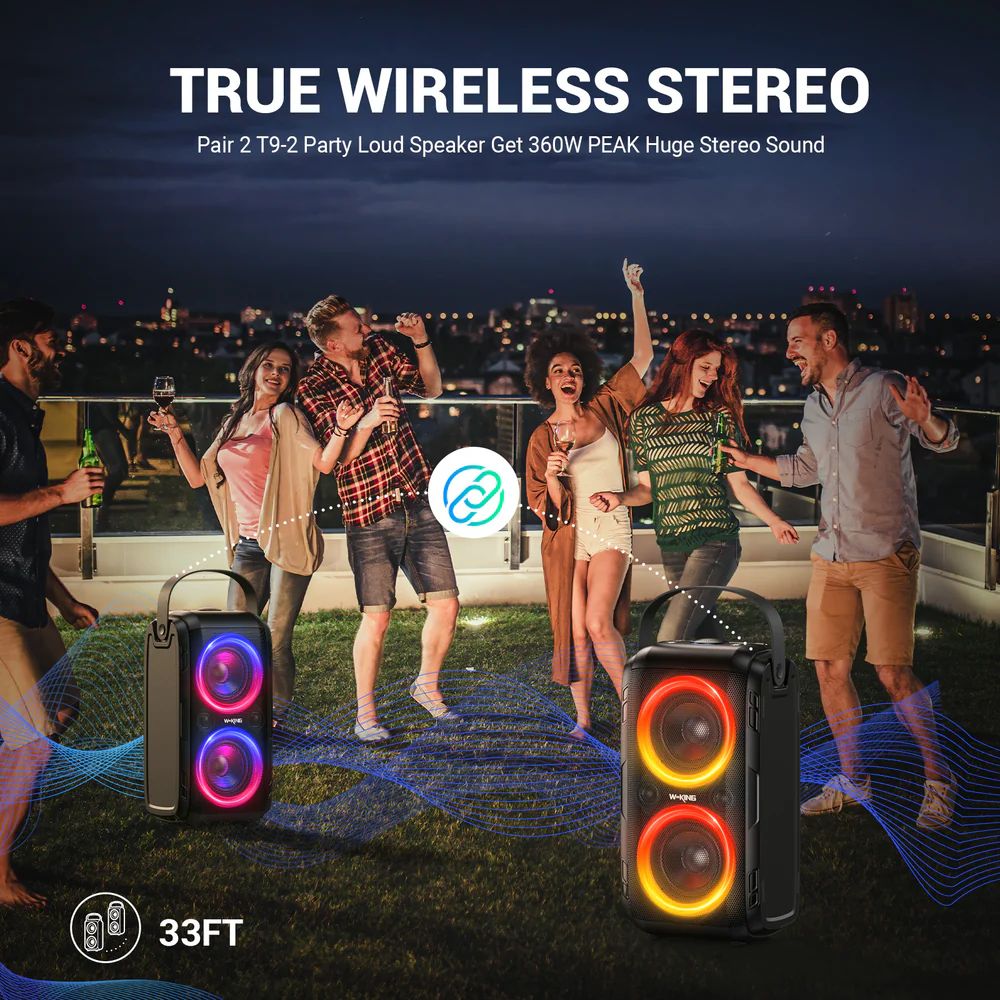 W-King T9-2 Bluetooth Speaker Black 
