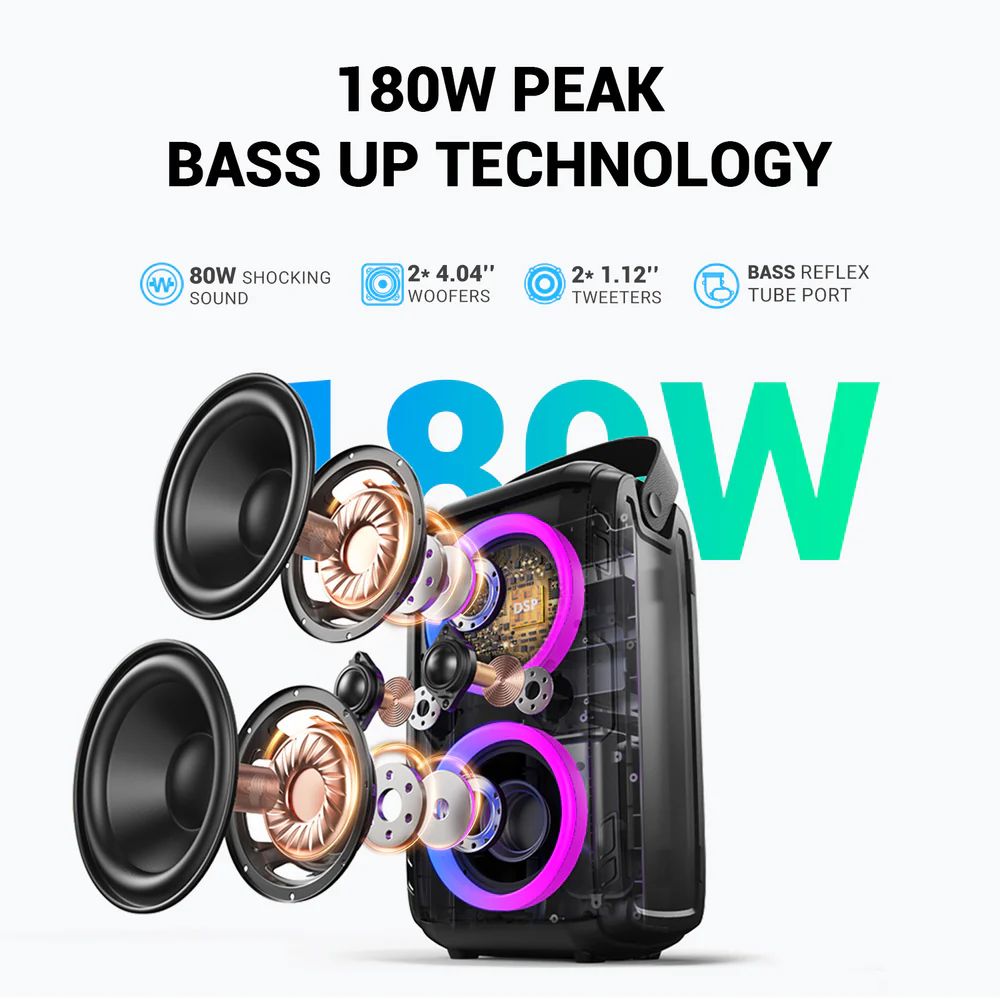 W-King T9-2 Bluetooth Speaker Black 