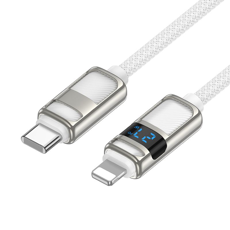 Hoco U137 USB-C to Lightning charging data cable with display 1,2m White