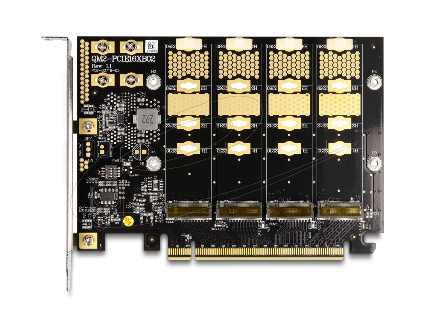 DeLock PCI Express x16 Card to 4 x internal NVMe M.2 Key M