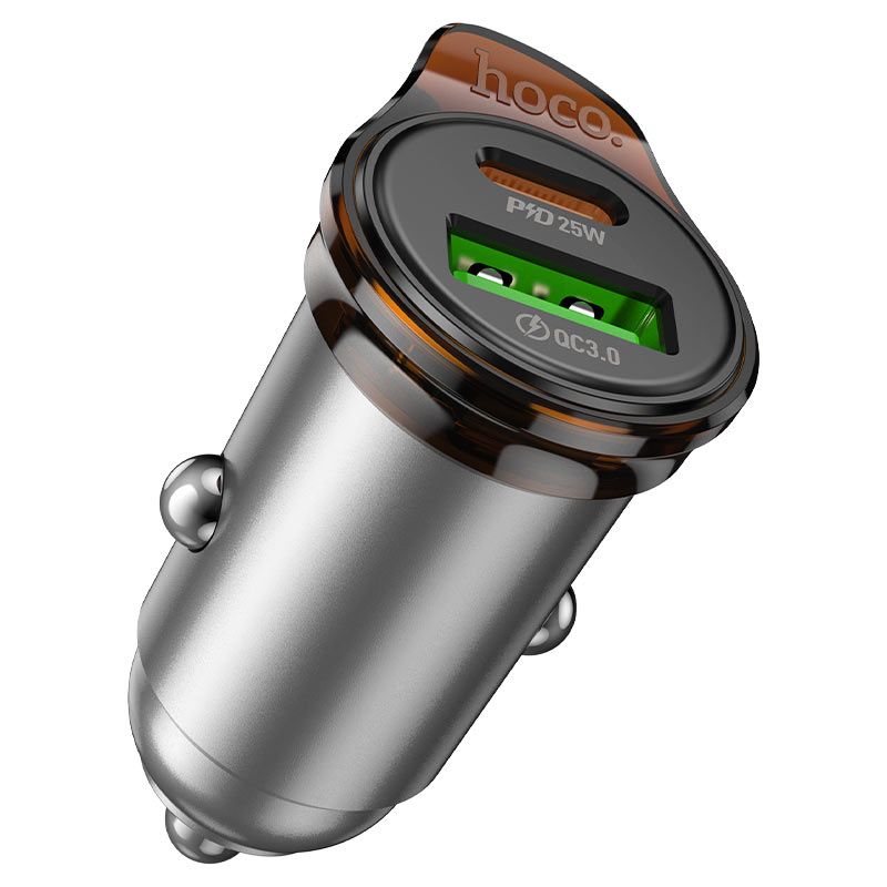 Hoco NZ16A Rigorous Car Charger 43W Metal Grey