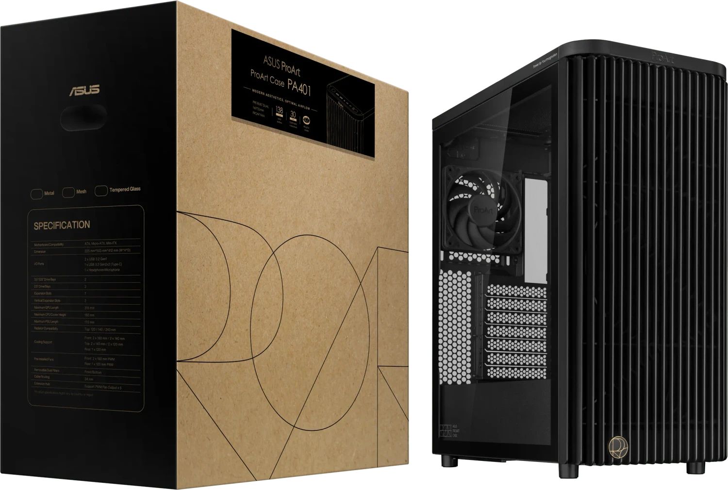 Asus ProArt PA401 Wood Edition Metal Tempered Glass Black