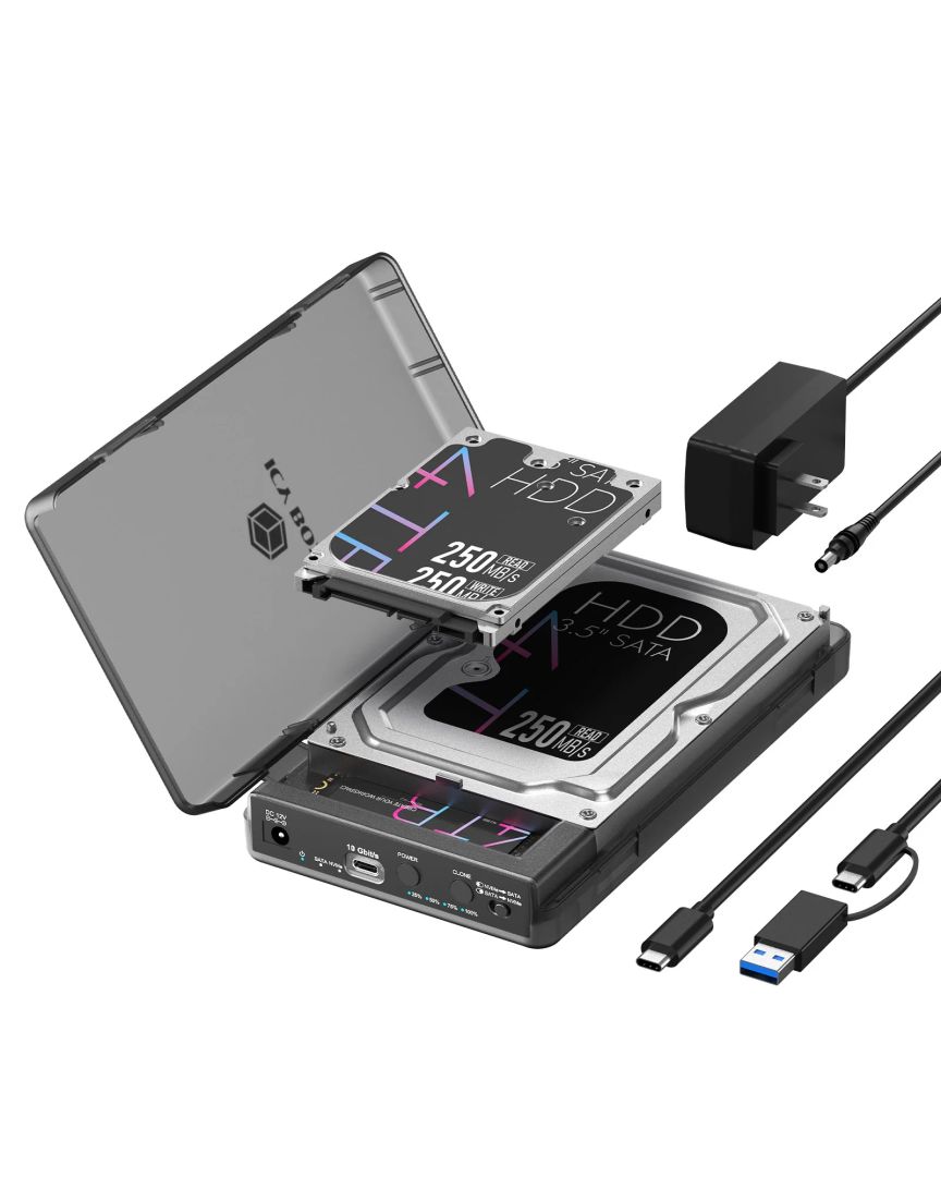 Raidsonic IB-3882MSCL-CU31 Clone and DockingStation for M.2 NVMe SSD and 2.5