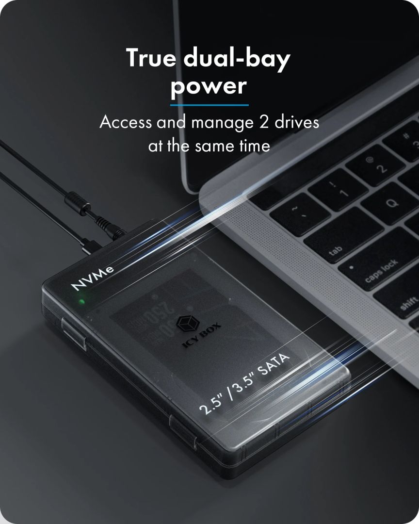 Raidsonic IB-3882MSCL-CU31 Clone and DockingStation for M.2 NVMe SSD and 2.5