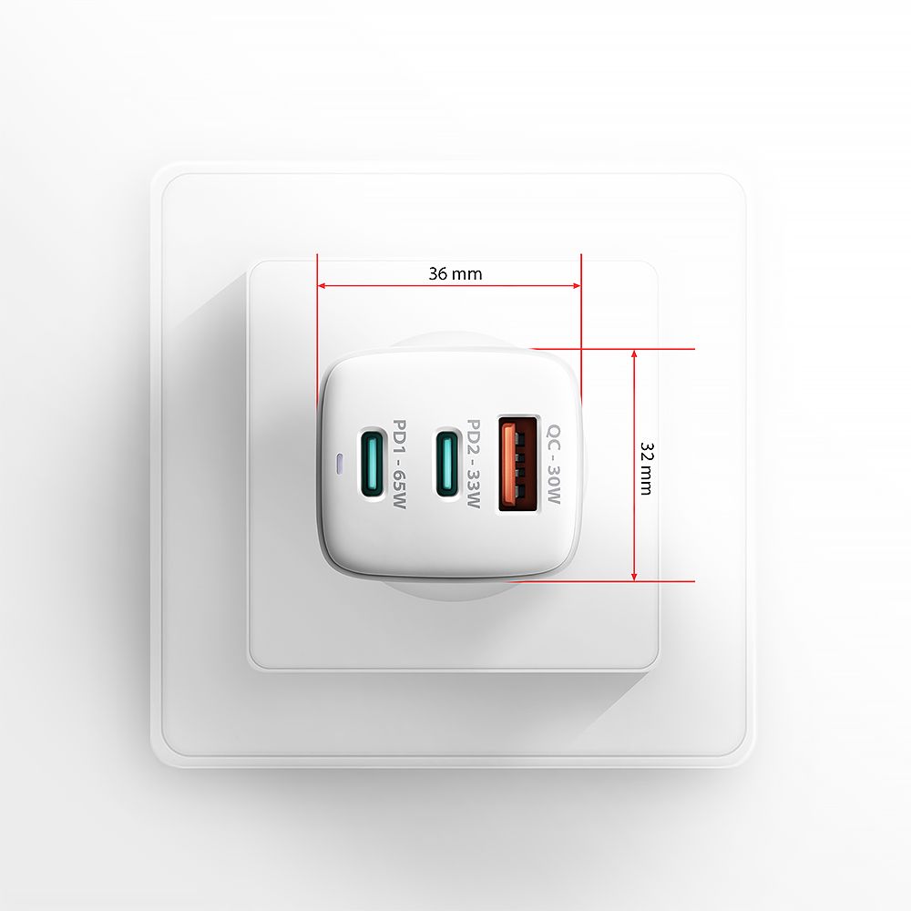AXAGON ACU-DPQ65W QC4 + USB-C PD Wall Charger White