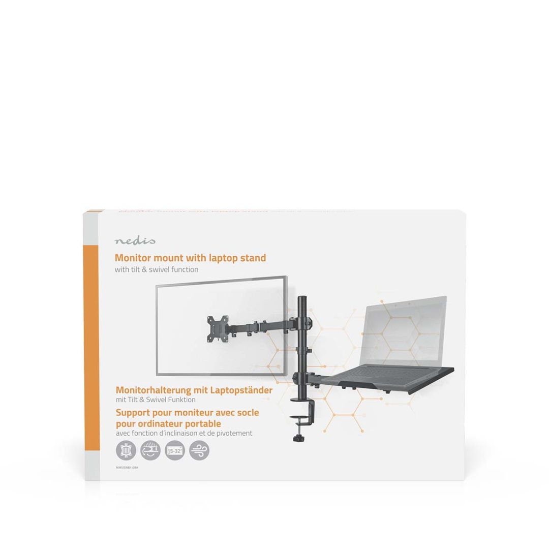 Nedis MMSISNB110BK Desk Monitor Mount 15-32