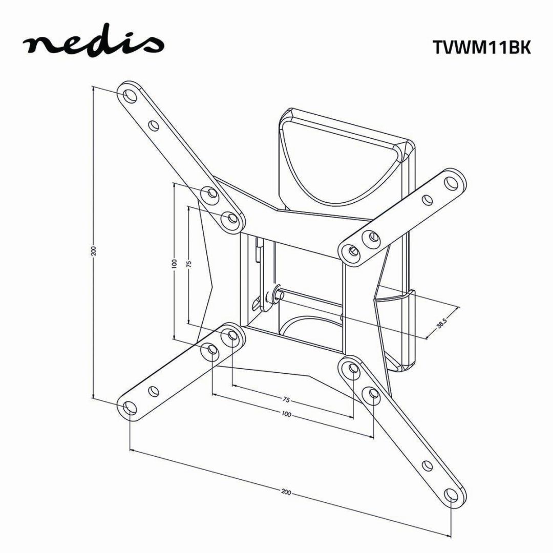 Nedis Full Motion TV Wall Mount 10-32