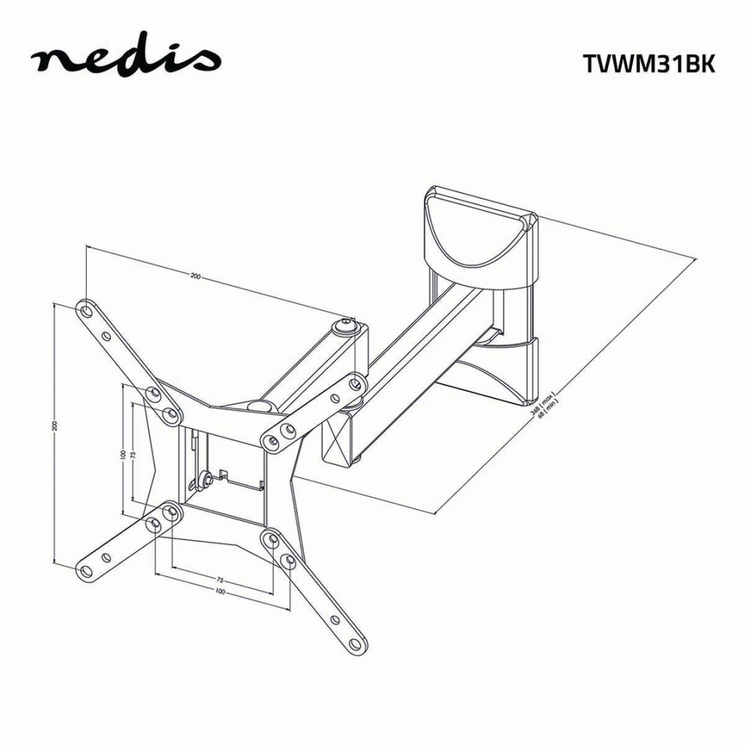 Nedis Full Motion TV Wall Mount 10-32