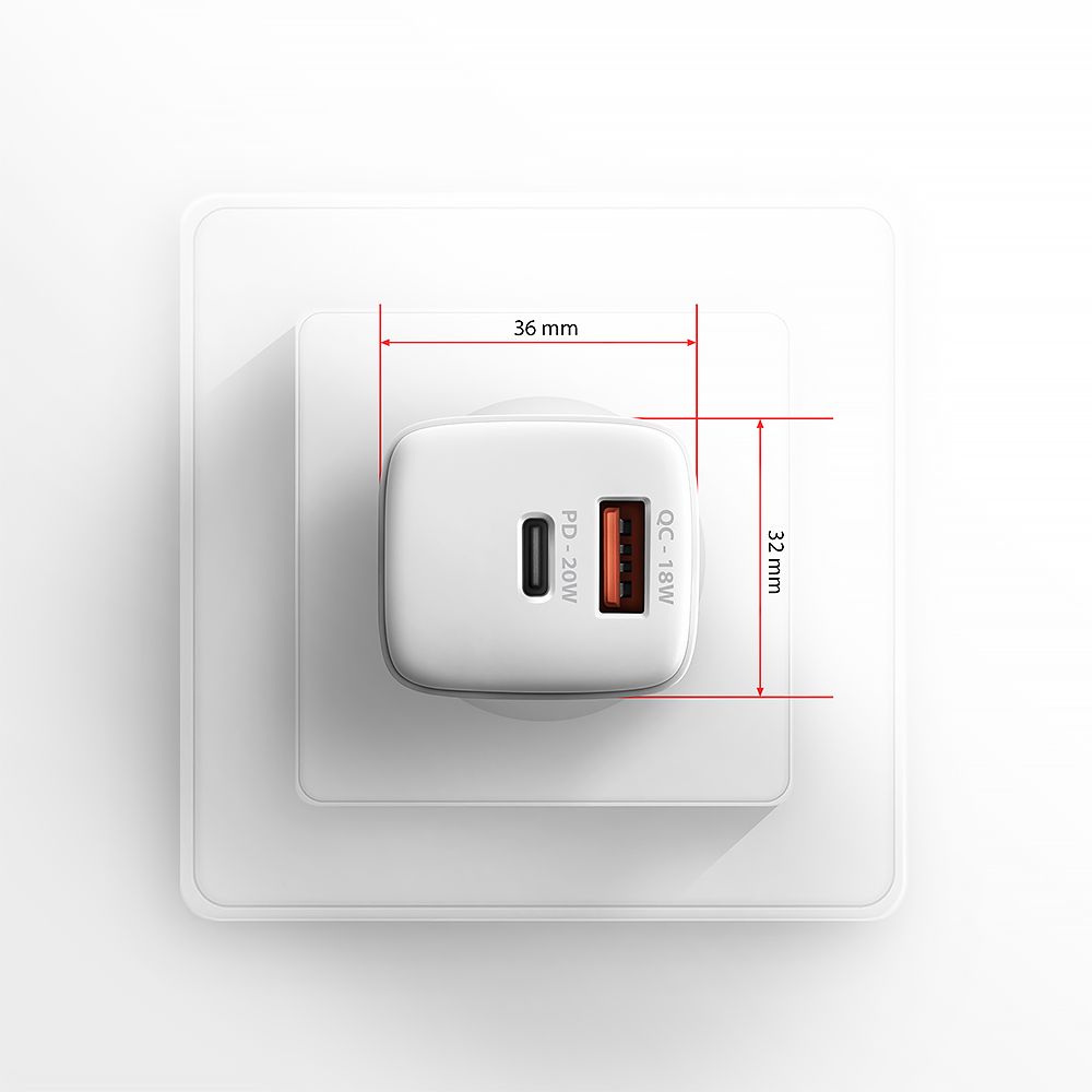 AXAGON ACU-PQ20W ACU-PQ20 PD3.0 & QC4+ Dual Outputs Wall Charger 20W White