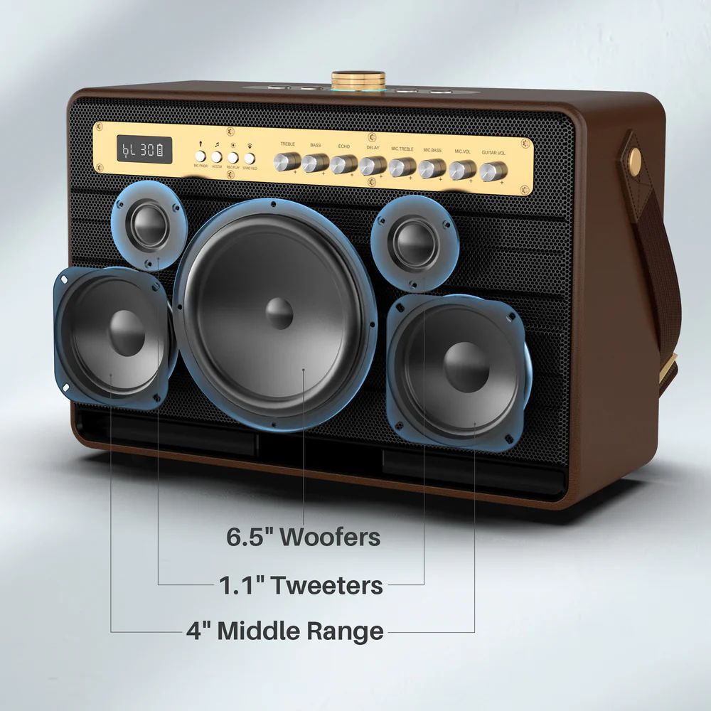 W-King K6L Bluetooth Speaker Brown