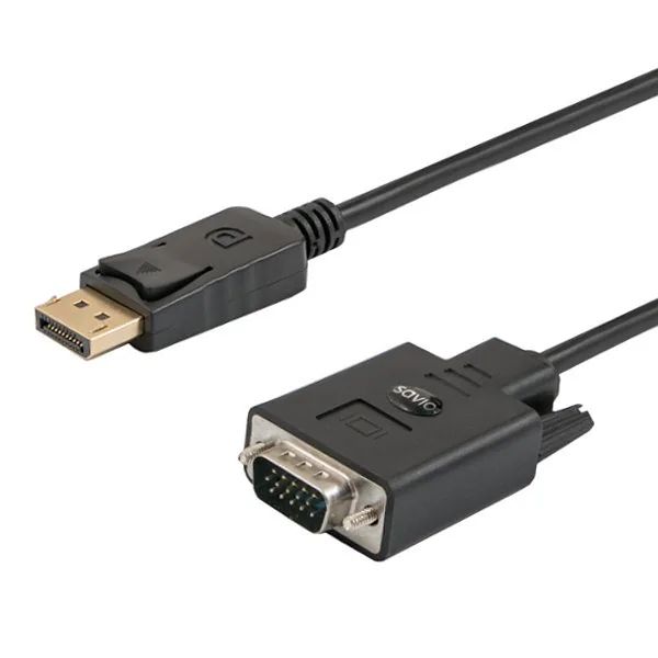 Savio CL-203 DisplayPort to VGA cable 1,8m Black
