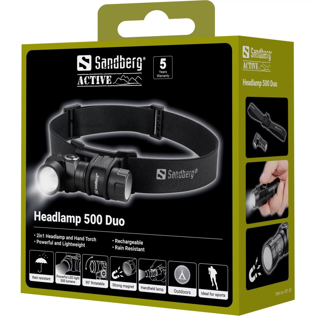 Sandberg Headlamp 500 Duo Black