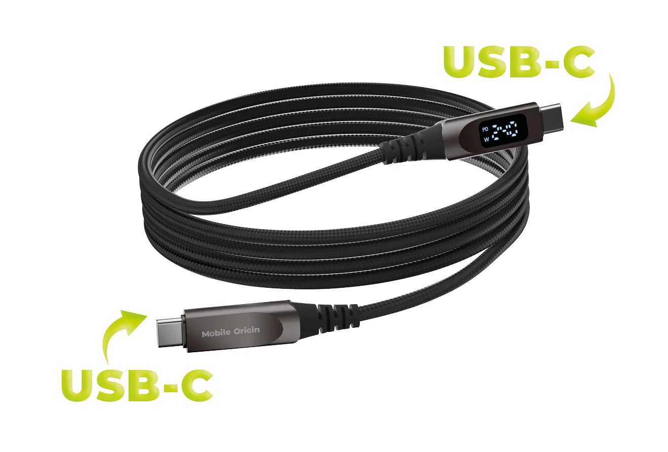 Mobile Origin 240W Display Cable USB-C to USB-C 1,5m Black