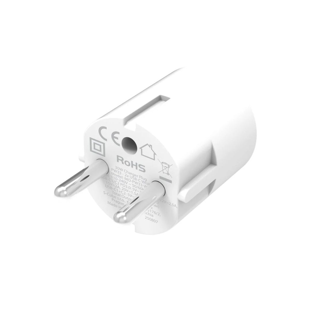 Mobile Origin 30W Charger Plug PW33 2x USB-C White