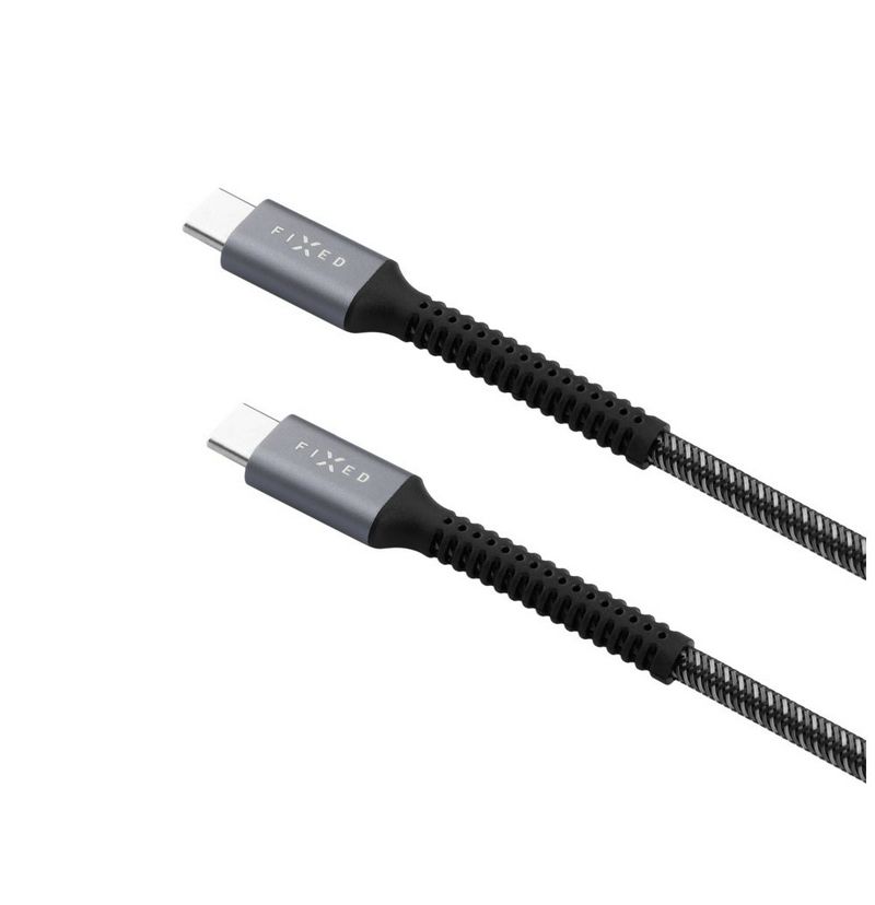 FIXED Armor USB-C/USB-C táp és adatkábel, PD 3.1 támogatás, 240W (48V, 5A), 2m, sötétszürke