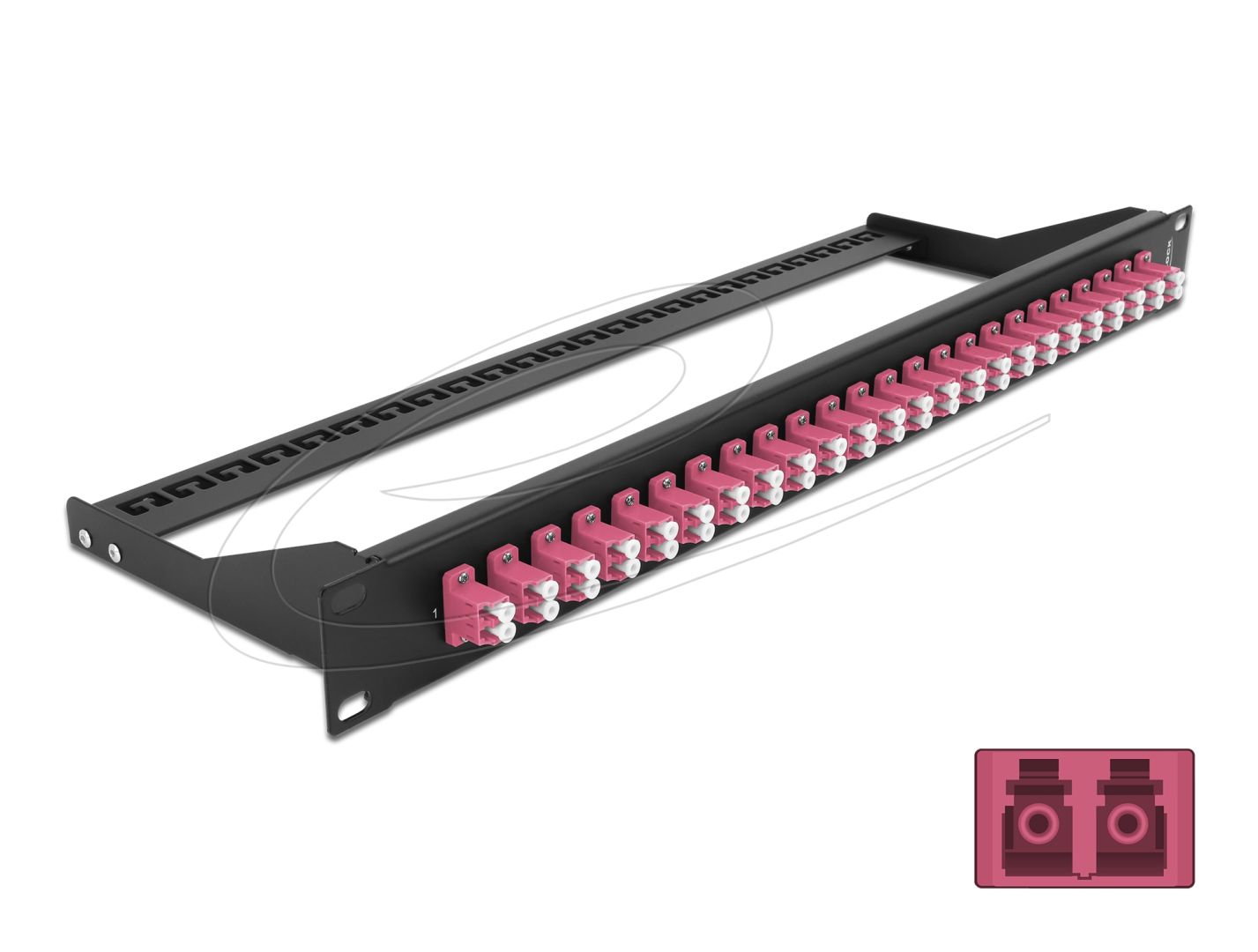 DeLock 19″ Fibre Patch Panel 24 port LC Duplex violet