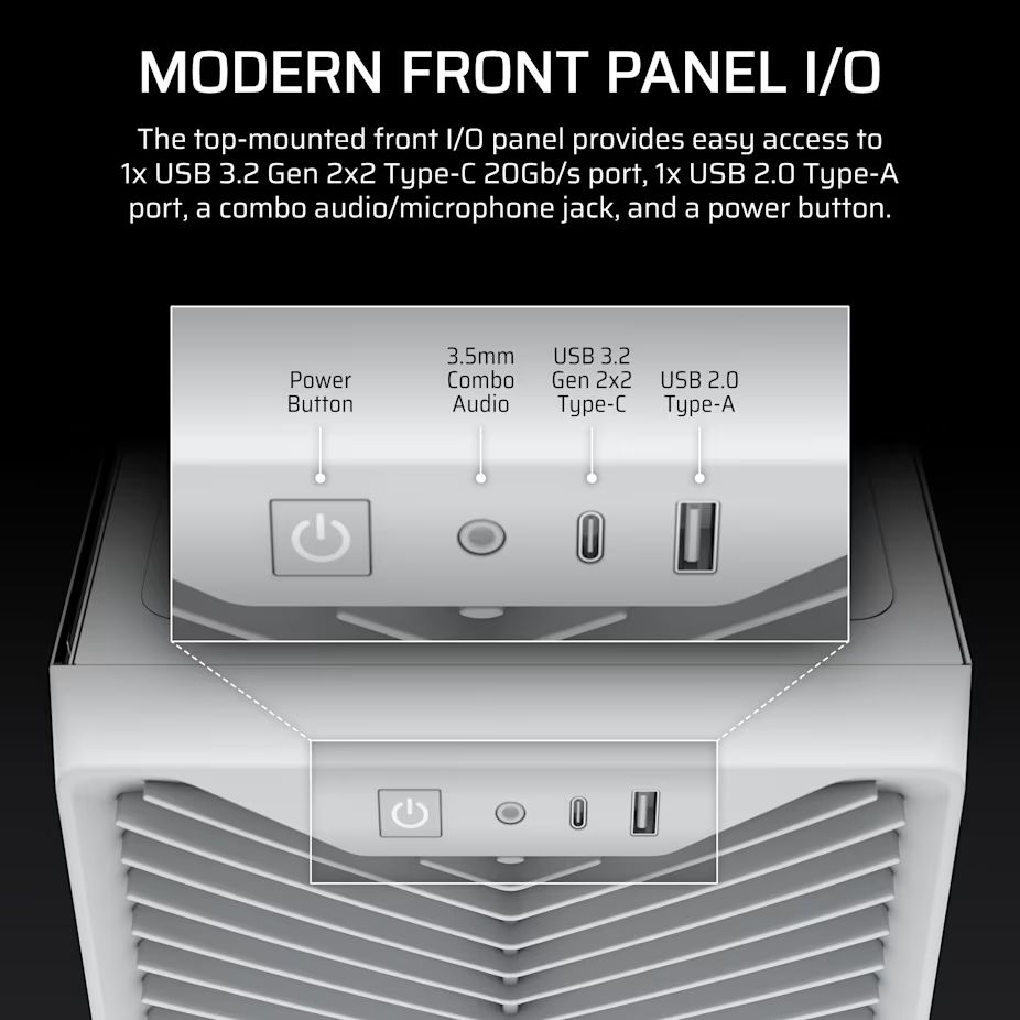 Corsair 3200D RS Tempered Glass White