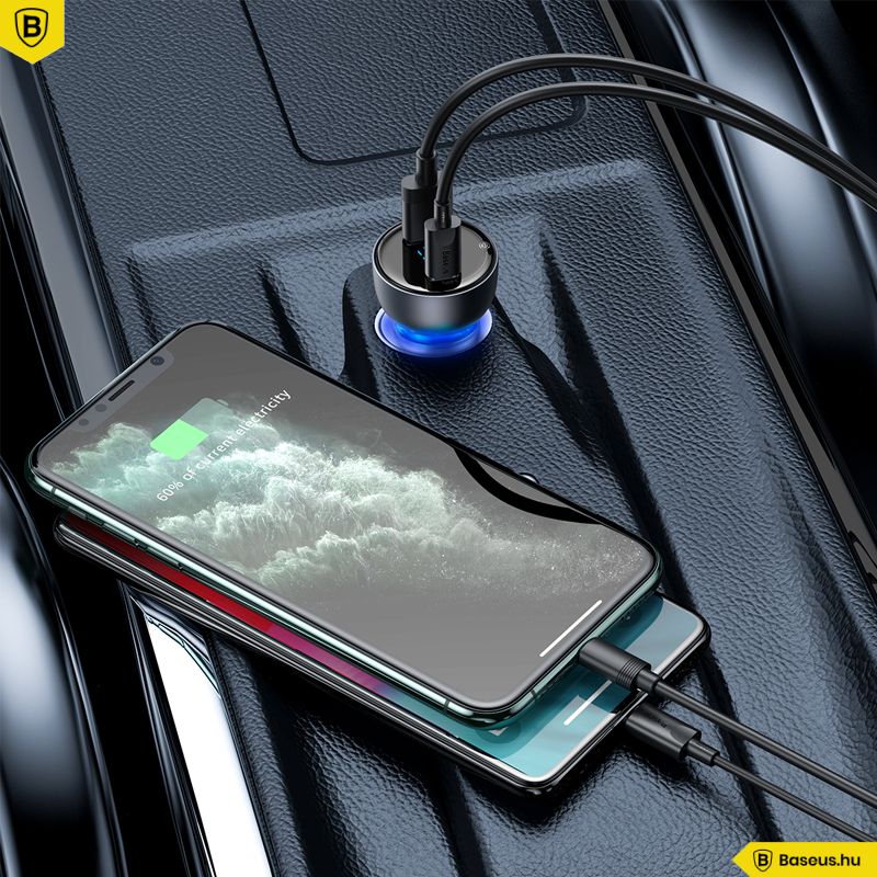 Baseus Particular Dual Quick Car Charger Grey