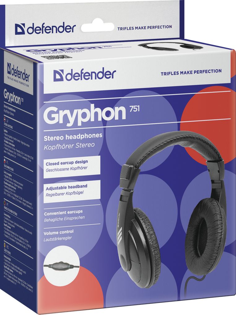 Defender Gryphon 751 Stereo headphones Black