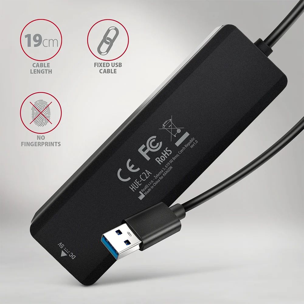AXAGON 4-portos USB3.2 HUB Black