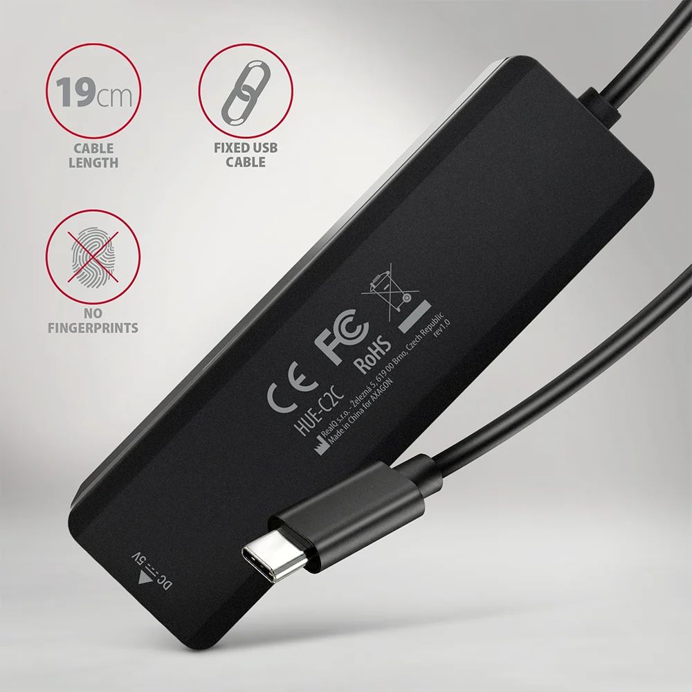 AXAGON 4-portos USB3.2 HUB Black