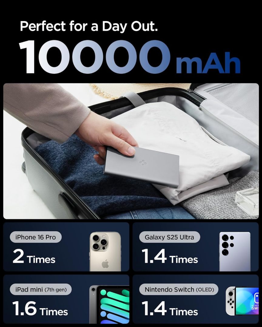 Spigen Essential 10000mAh Power Bank Gray