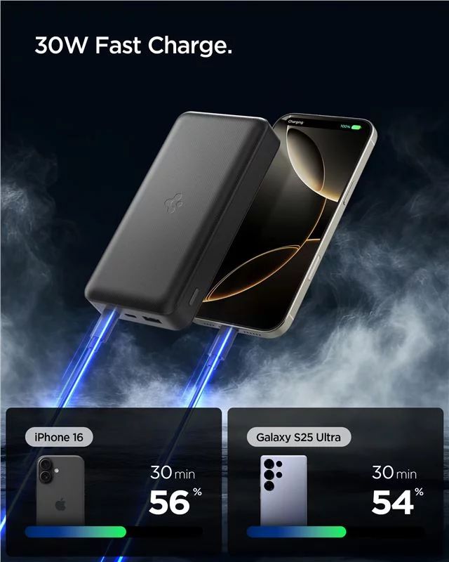 Spigen EA3030 Essential 30000mAh Power Bank Black