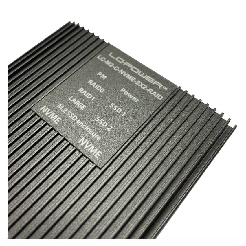 LC Power LC-M2-C-NVME-2X2-RAID M.2 NVMe SSD Enclosure Black